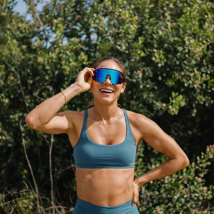 Domain, Matte Black + Polarized Blue Mirror Lens, hi-res