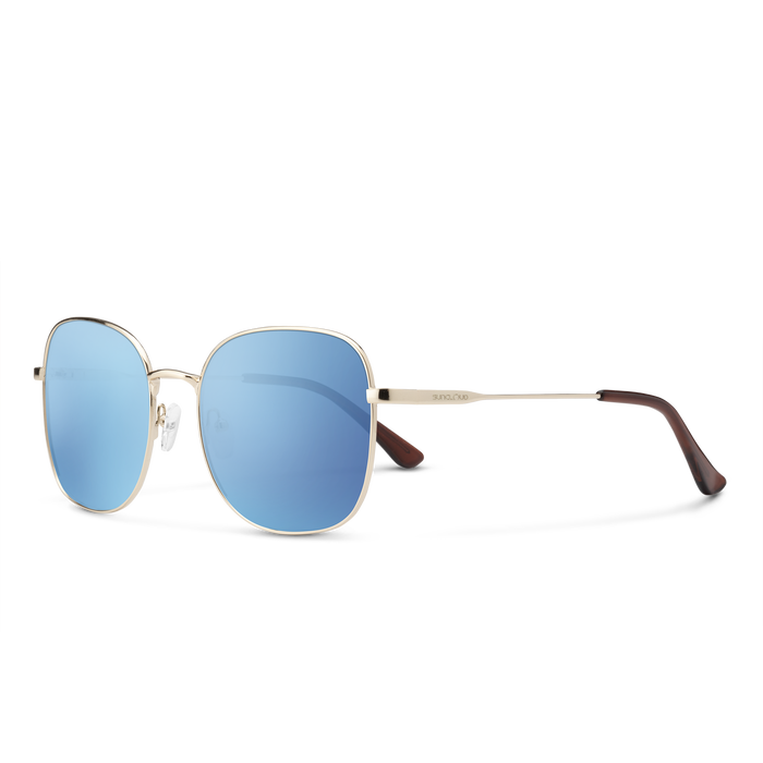 Beverly, Gold + Polarized Aqua Mirror Lens, hi-res