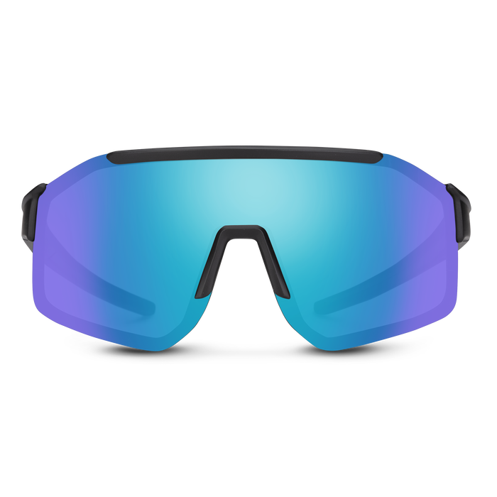 Domain, Matte Black + Polarized Blue Mirror Lens, hi-res