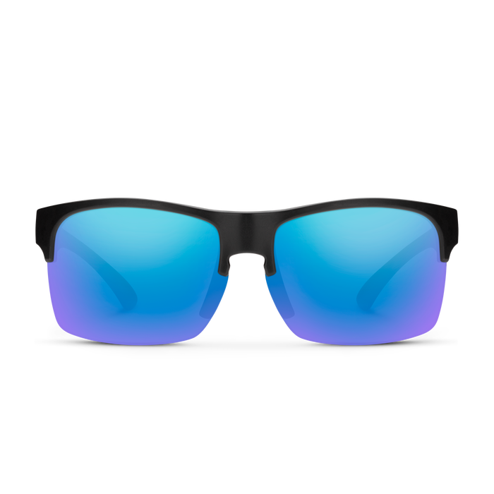 Rambler Lite, Matte Black + Polarized Blue Mirror Lens, hi-res